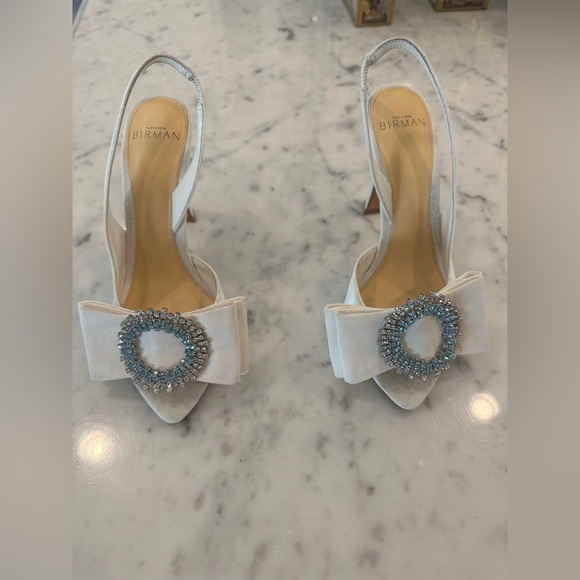 Alexandre Birman Madeline Embelished Bridal Slingbacks Size 6 - Picture 6 of 10